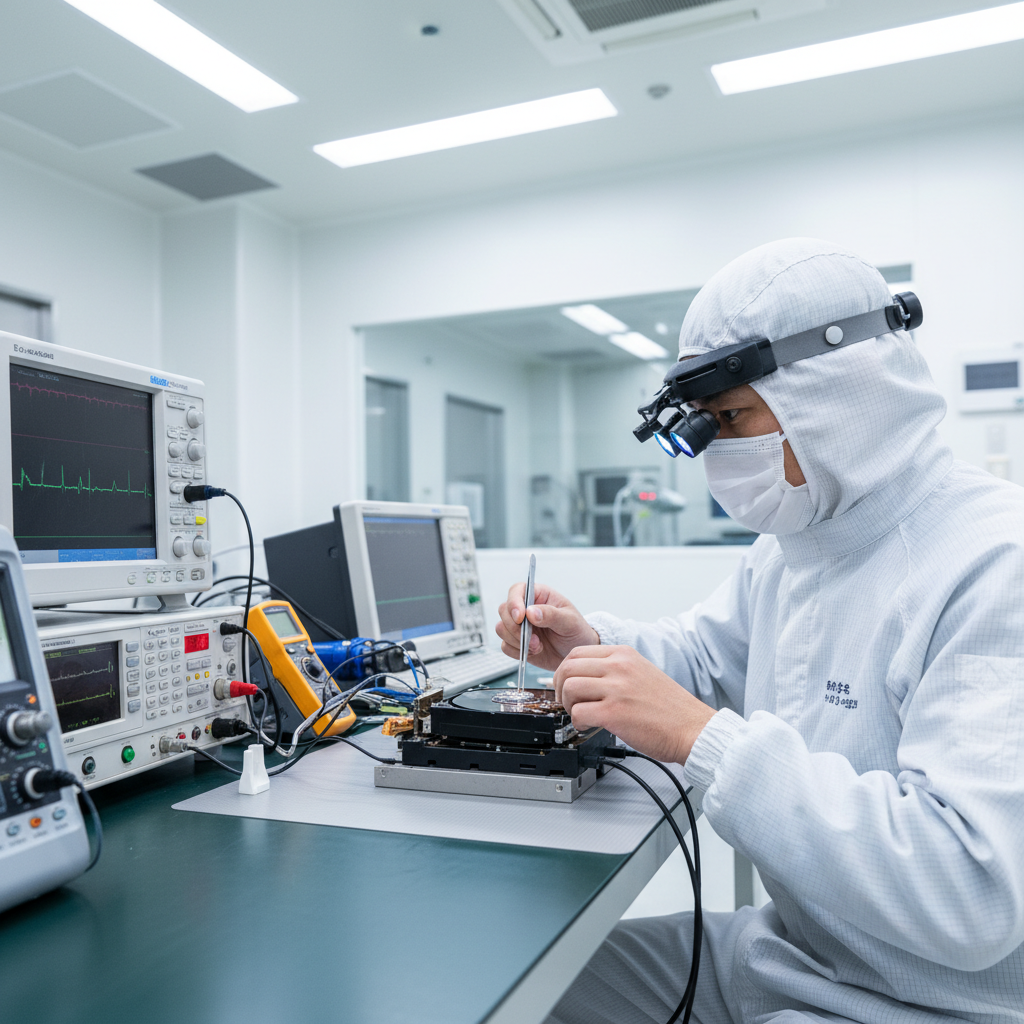 パソコンのデータ復旧作業の様子