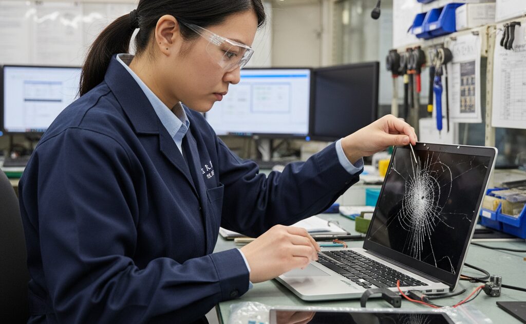 パソコンの画面が割れた時の修理費用と修理方法を解説【PC修理専門店】
