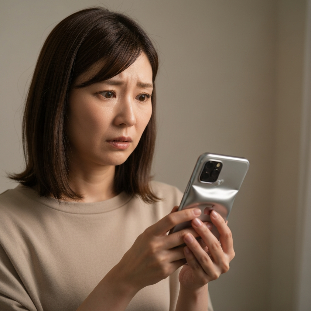 スマートフォンのバッテリーが膨張して困っているユーザー