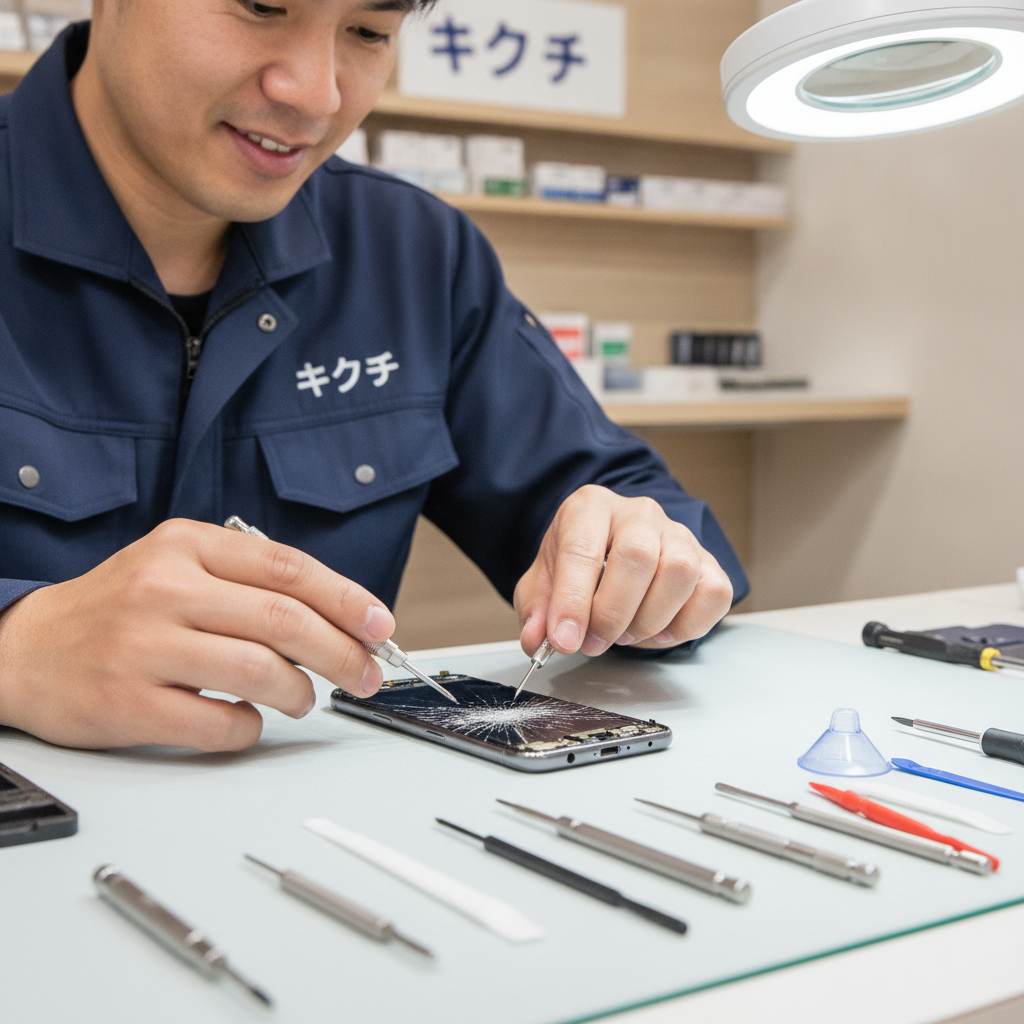 OPPO・モトローラスマホ修理 - 修理技術者によるスマホ修理作業