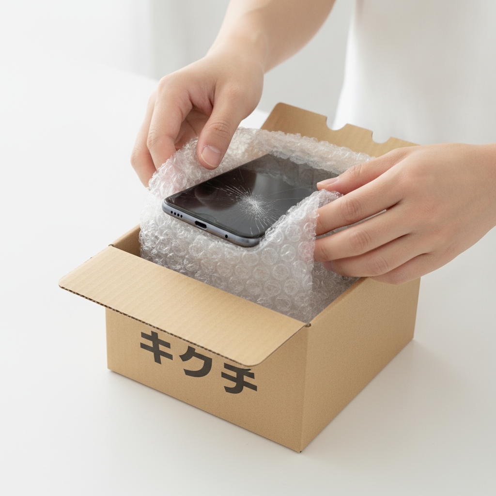 スマホ郵送修理の梱包方法 - 修理のキクチ