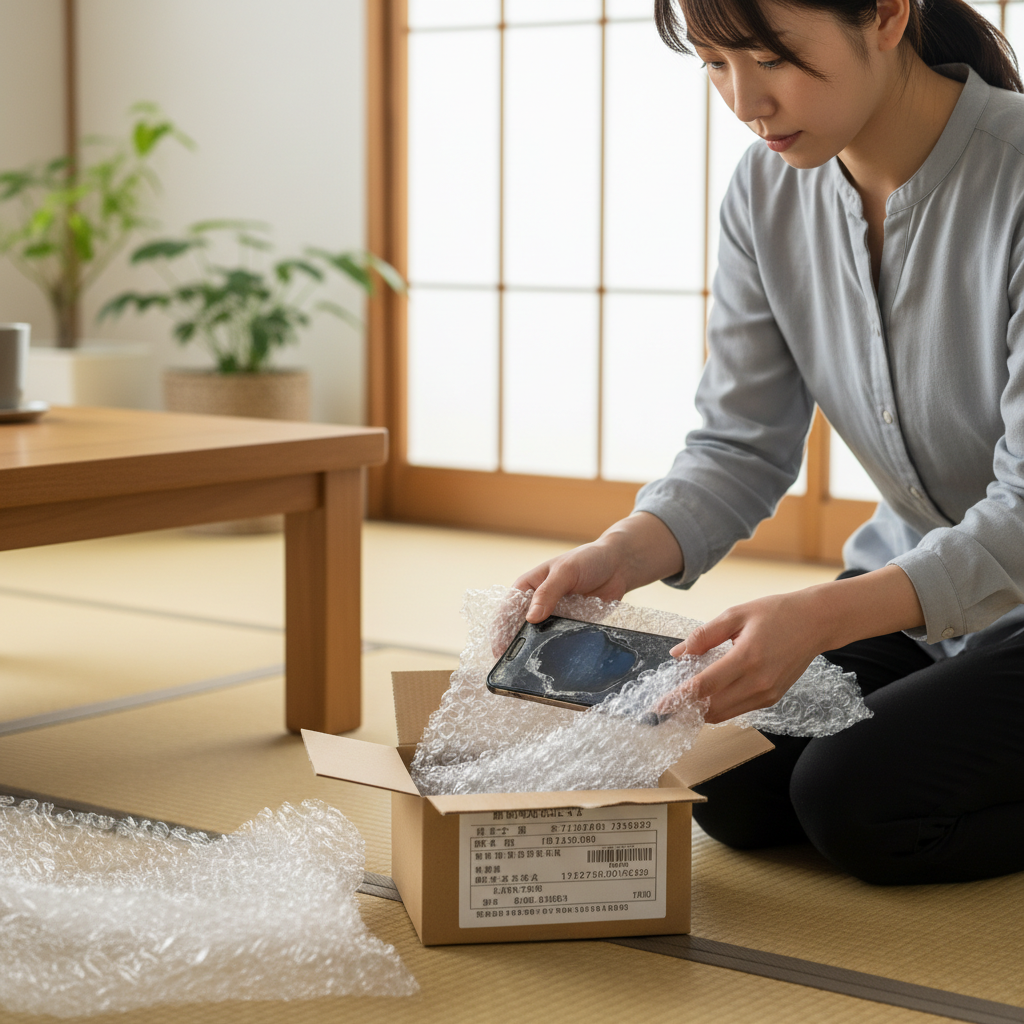 スマホ郵送修理の梱包