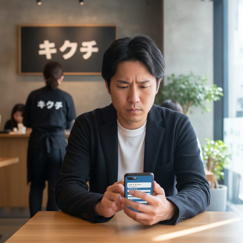 修理業者の口コミを確認するお客様