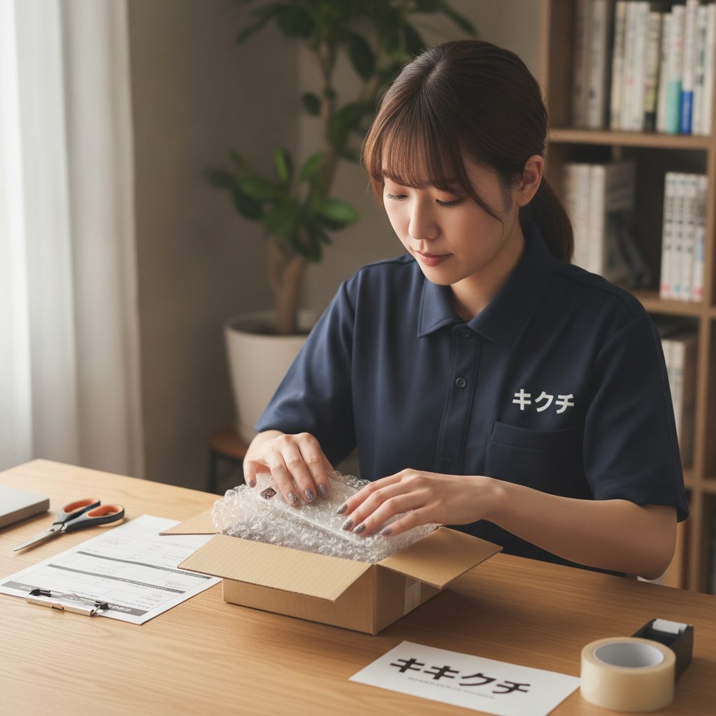 即日修理と預かり修理について説明するスタッフ