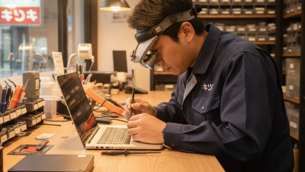 パソコン修理のキクチ スタッフがUSBポートを点検