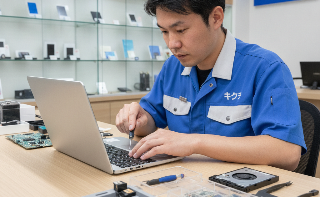ASUS・Dell・Lenovo・HPノートPC修理を行う修理のキクチのスタッフ