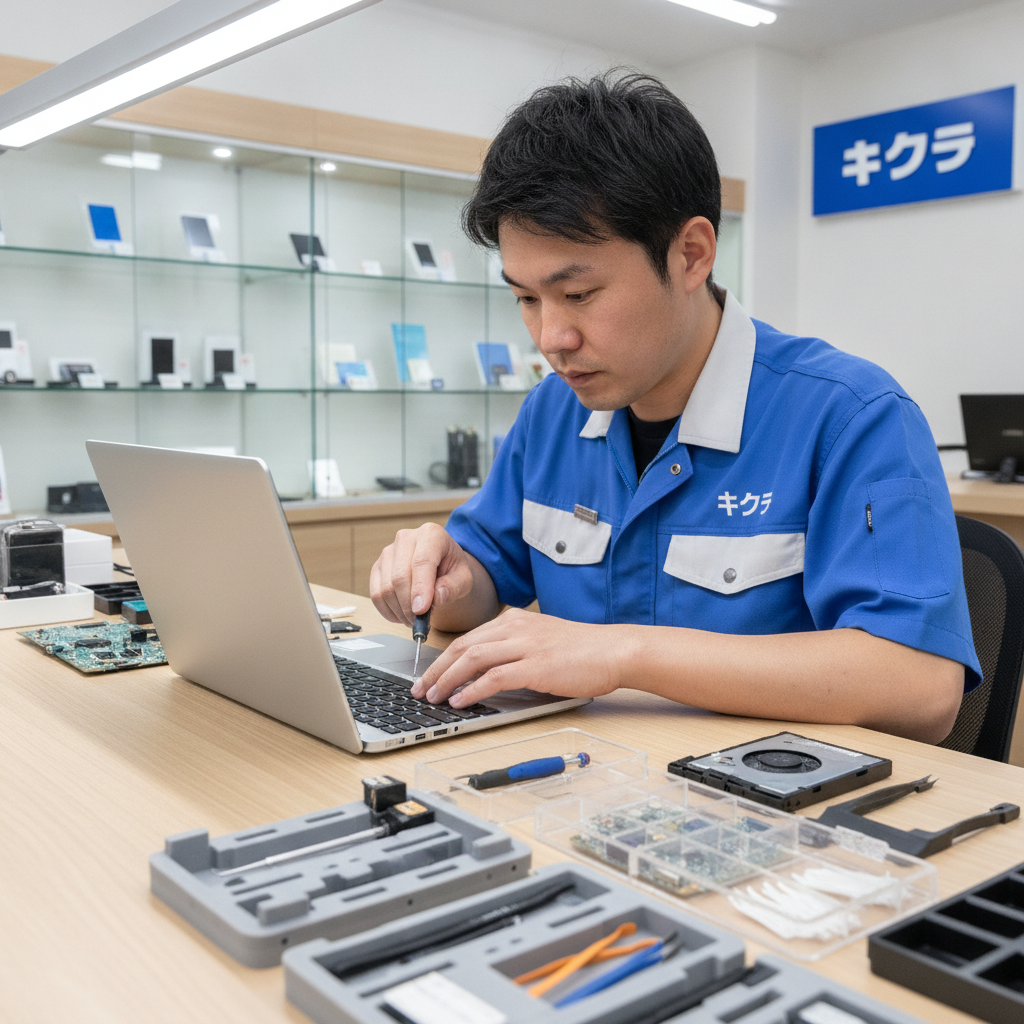 ASUS・Dell・Lenovo・HPノートPC修理を行う修理のキクチのスタッフ