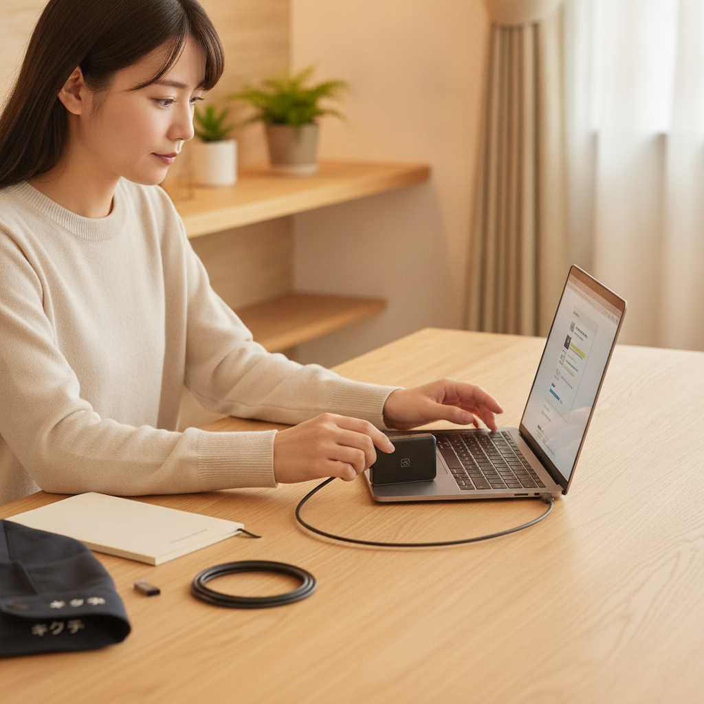 初期化前に外付けSSDへデータをバックアップする様子