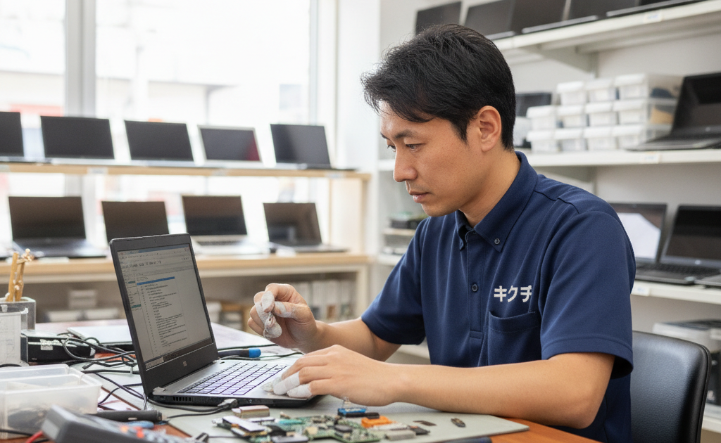 パソコンの動作が重い原因を診断する技術者