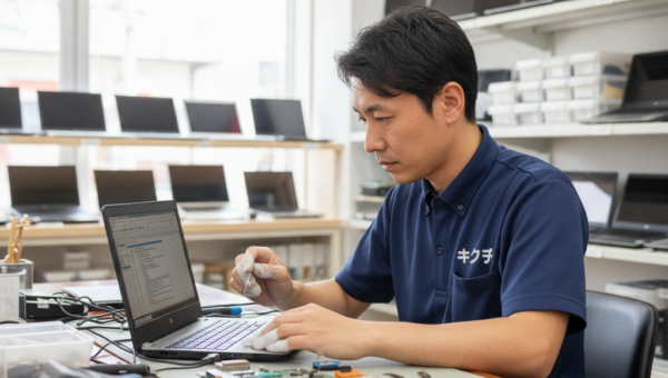 パソコンの動作が重い原因を診断する技術者