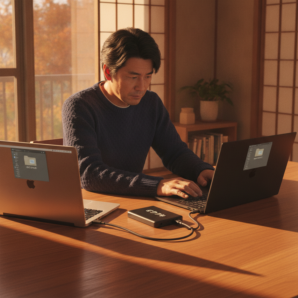 買い替え時は、外付けSSDを使ったデータ移行がもっとも確実です