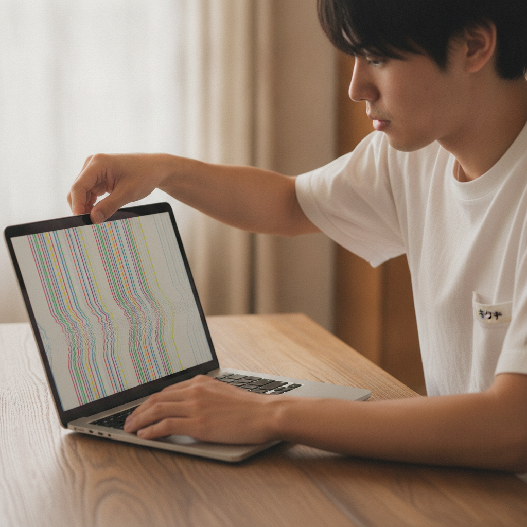 MacBookの画面に縦線が入る症状